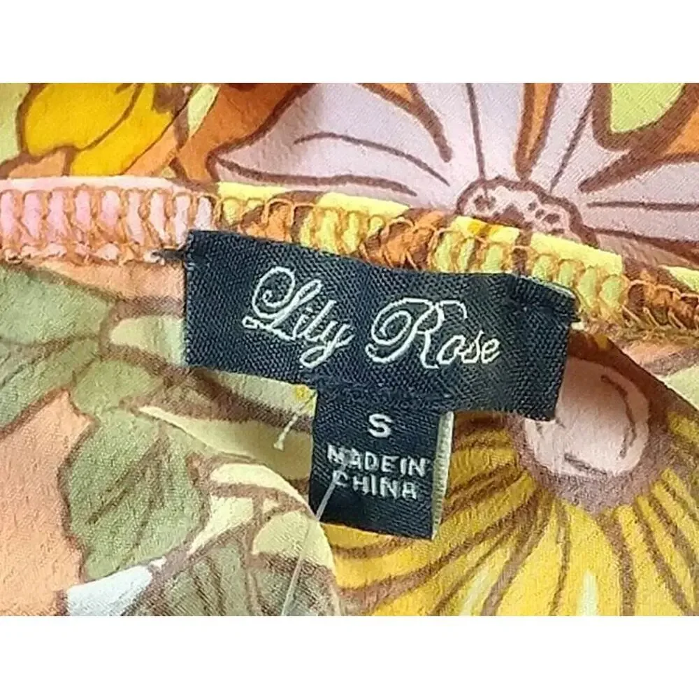 Lily Rose Keyhole Yellow Floral Back Keyhole Sundress Women’s Size Small NWT - Picture 4 of 8